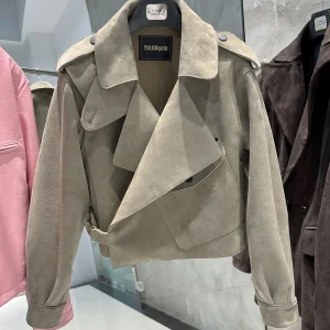 veste cuir gris suedois
