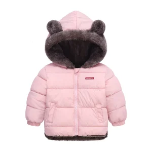 blouson réversible ours rose
