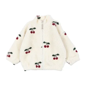 blouson veste automne cerises blanc
