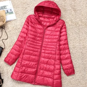 blouson matelassé rouge