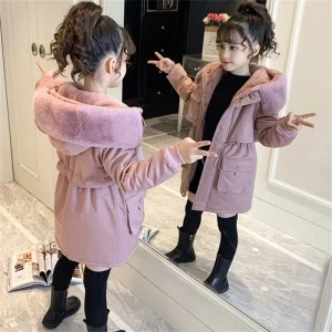 Blouson Hiver Fille Rose