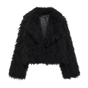 Blouson Slim type Fourrure Noir