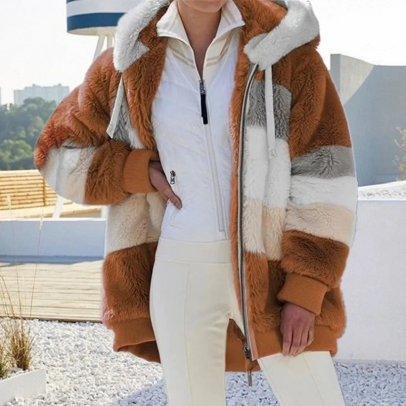 blouson à capuche caramel