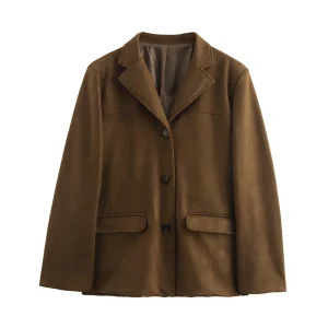 Blouson long suédois marron