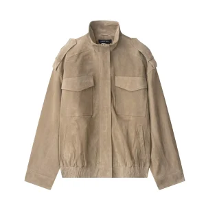Blouson style suédois col long Beige