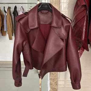 veste cuir rouge
