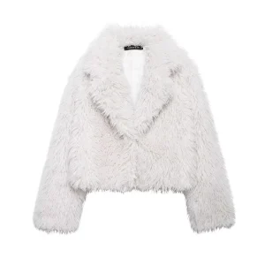 Blouson Slim Fourrure Blanc