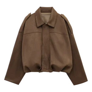 Blouson type suédois marron