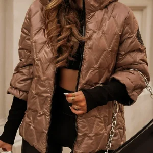 blouson matelassé marron