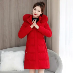 Blouson Parka Matelassé Rouge