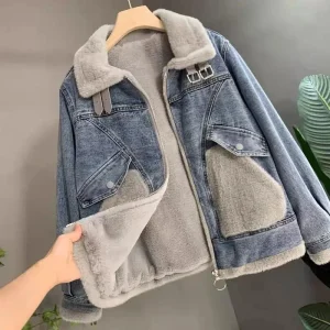 blouson jean poches grises