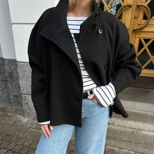 blouson trench femme noir foncé