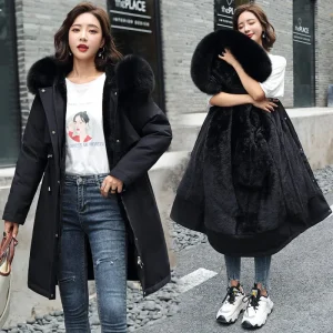 Blouson Parka Long Femme noir