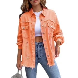 blouson été Jean Long orange