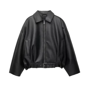 Veste Skaï Femme noire