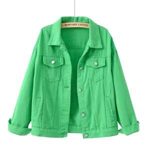 Veste type Jean Femme vert