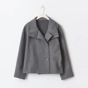 Blouson Trench Femme col haut Gris