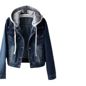 blouson jean femme bleu foncé