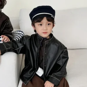Blouson Moto Enfant noir