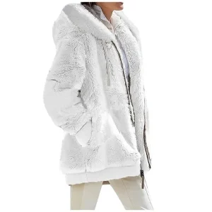 blouson hiver femme polaire blanc