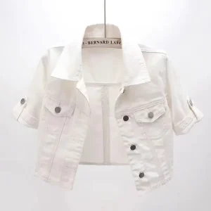 blouson jean femme blanc