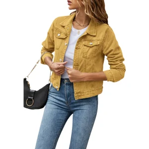 blouson jean léger jaune