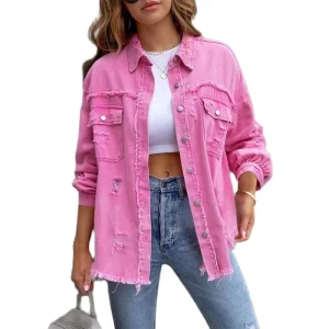Blouson été Jean Long rose