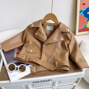 Blouson Moto Enfant café 2-7 ans