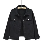 veste type jean femme noire