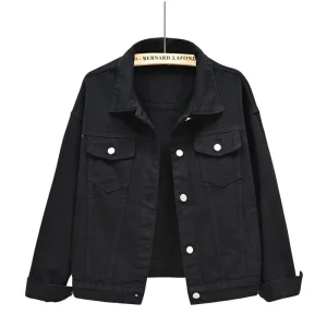 veste type jean femme noire