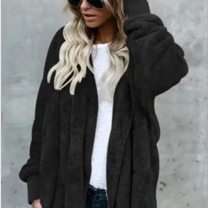 Blouson type Cardigan Long Femme noir