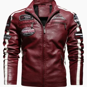 Blouson effet Cuir rouge