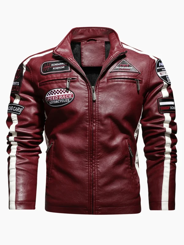 Blouson effet Cuir rouge