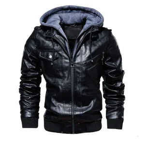 blouson effet cuir noir