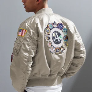 blouson casual bombardier beige homme