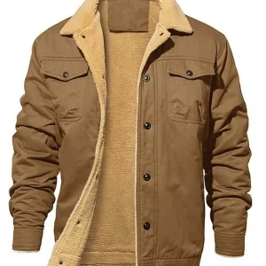 Blouson à bouton Hiver Homme marron
