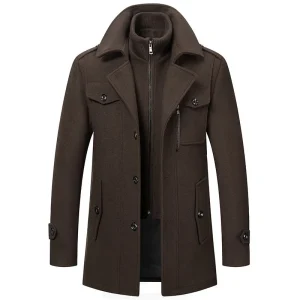 Blouson Long marron trench hiver homme