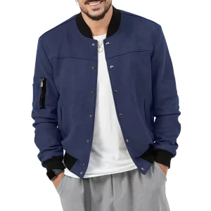 Veste type cardigan bleu marine Homme