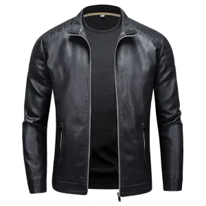 veste effet cuir noire
