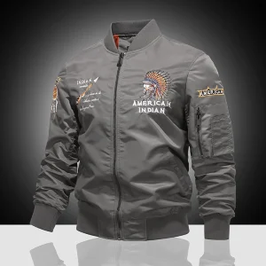 Blouson Aviateur type pilote gris