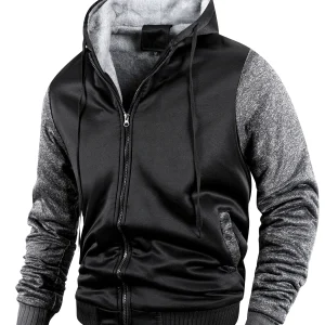 blouson sportif gris noir