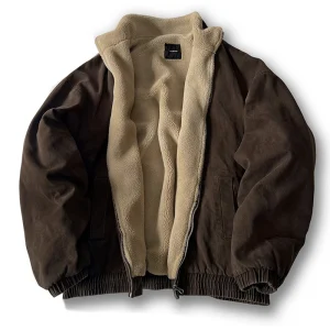 Blouson Polaire fourré marron Homme
