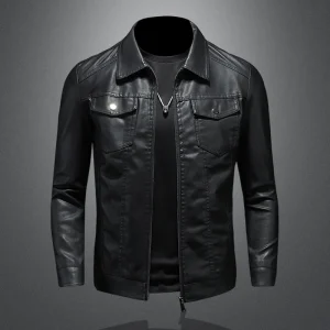 Blouson Cuir Léger Noir