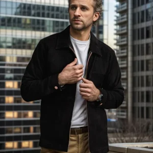 Blouson noir homme mi saison