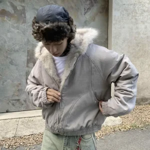 Blouson fourré Homme gris