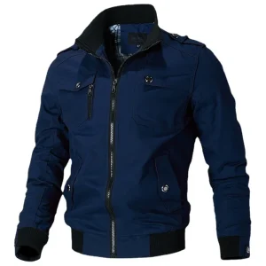 Blouson Bombardier bleu mi saison Homme