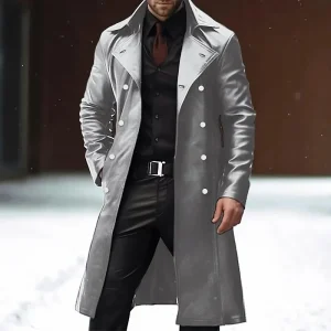 veste grise imitation cuir