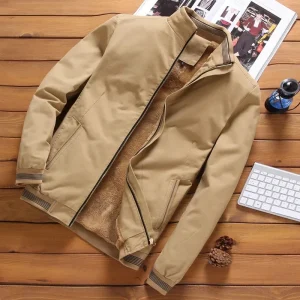 blouson mi saison kaki Homme avec fourrure