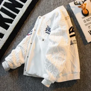 Blouson Casual blanc Américain Homme