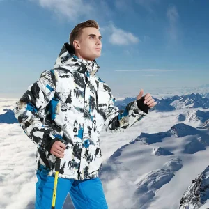 Blouson Ski camouflage bleu blanc